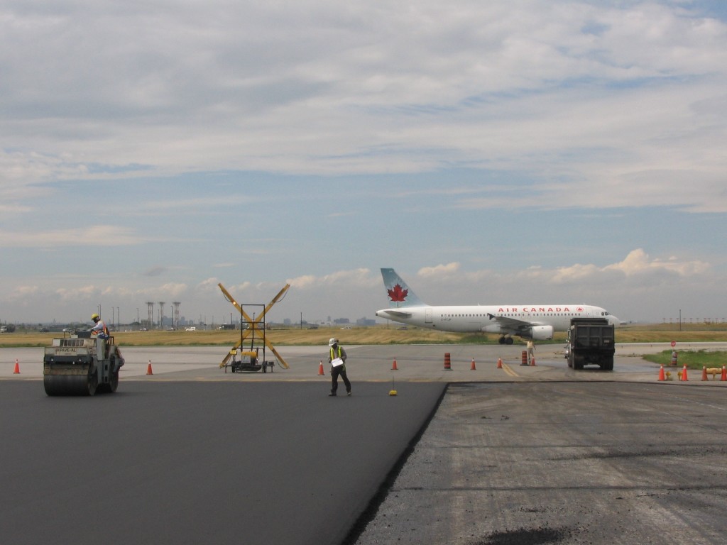 Freshly paved MRT asphalt mix at Pearson International Airport