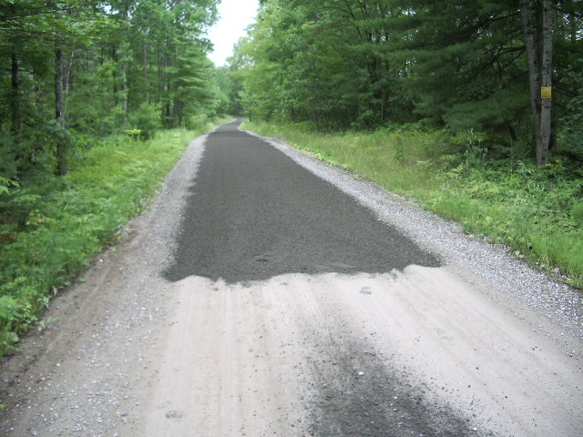 MRT's aggregates used to improve a cottage road